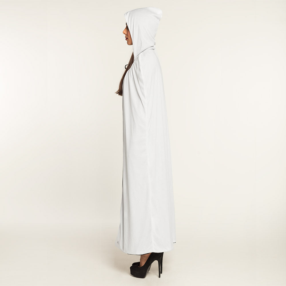 Cape à Capuche Réversible Noir et Blanc - Déguisement Adulte