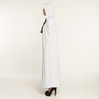 Cape à Capuche Réversible Noir et Blanc - Déguisement Adulte