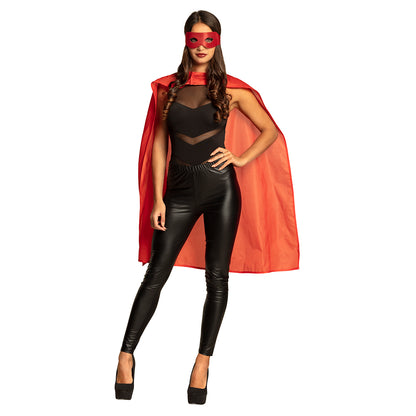 Cape et Masque de Superhéros Rouge - Déguisement Adulte et Enfant