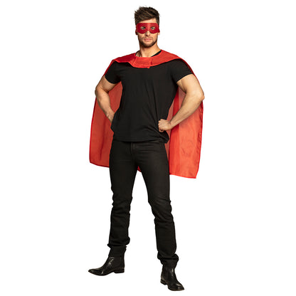 Cape et Masque de Superhéros Rouge - Déguisement Adulte et Enfant