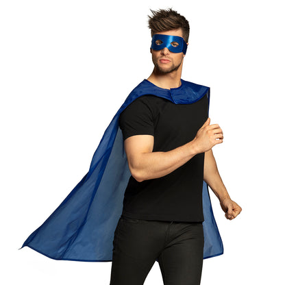 Ensemble Cape et Masque Héros Bleu - Déguisement Adulte