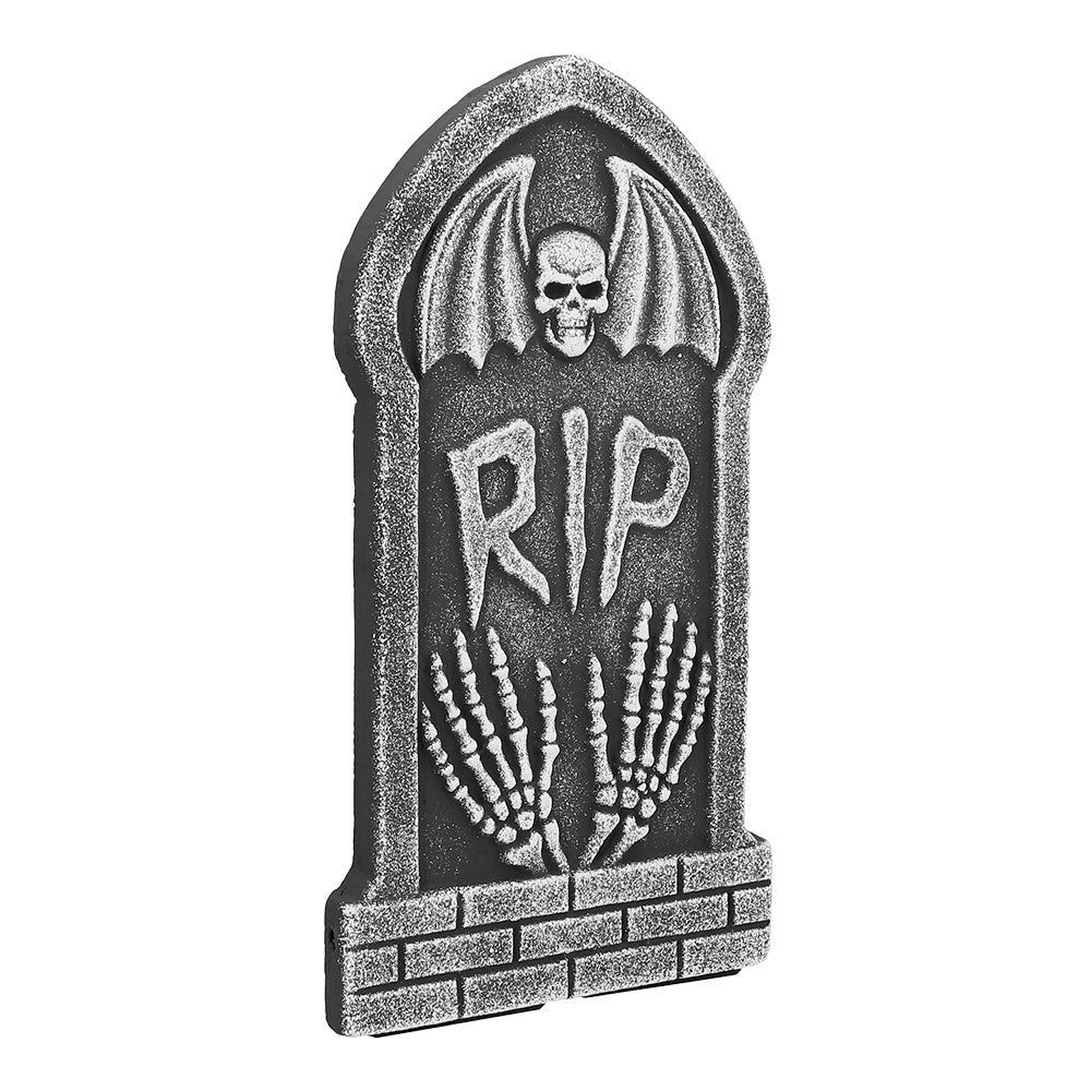 Lot 4 Pierres Tombales Décoratives Halloween - Crânes et RIP