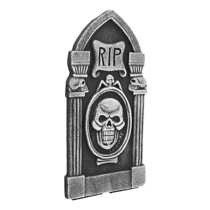 Lot 4 Pierres Tombales Décoratives Halloween - Crânes et RIP