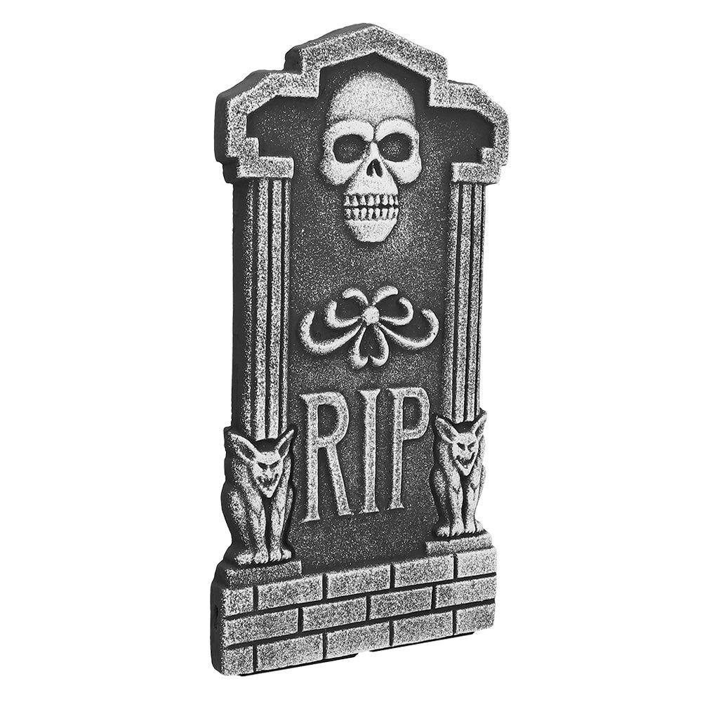 Lot 4 Pierres Tombales Décoratives Halloween - Crânes et RIP