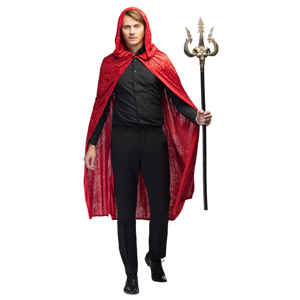 Déguisement Diable Démon avec Trident - Cape Rouge & Accessoires