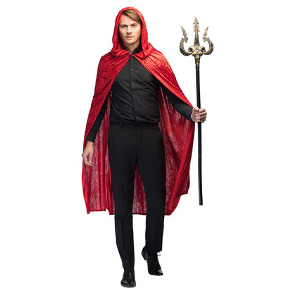 Déguisement Diable Démon avec Trident - Cape Rouge & Accessoires