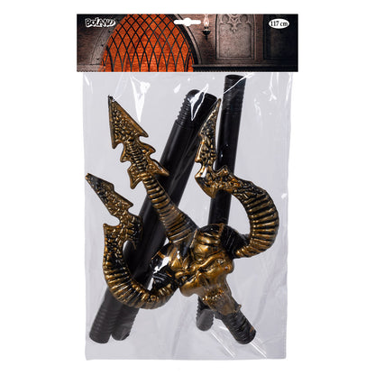 Déguisement Diable Démon avec Trident - Cape Rouge & Accessoires