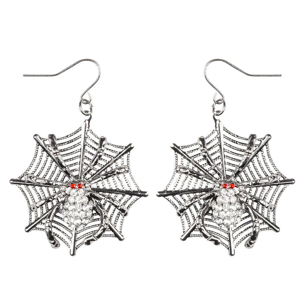 Boucles d'oreilles Araignée Halloween - Toile Paillettes