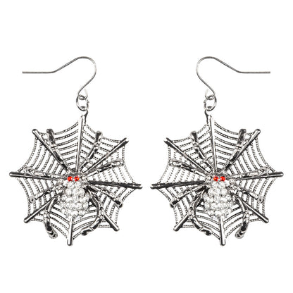 Boucles d'oreilles Araignée Halloween - Toile Paillettes