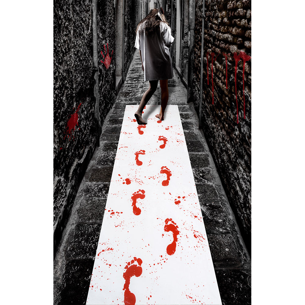 Tapis Sanglant 450x60cm - Décoration Halloween Pieds Nus