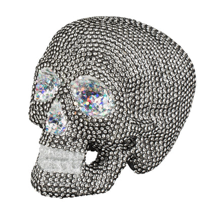 Crâne Scintillant Halloween - Décoration Paillettes Argentées