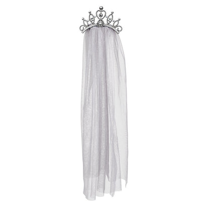 Tiare Strass Reine avec Voile Blanc Long Mariage