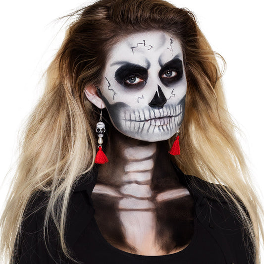 Boucles d'Oreilles Crâne Skull Halloween - Accessoire Gothique