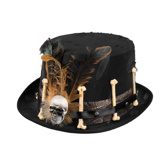 Chapeau Haut de Forme Steampunk Skull - Accessoire Gothique