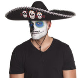 Sombrero Mexicain Skulls Dia de Muertos 58cm - Chapeau Noir