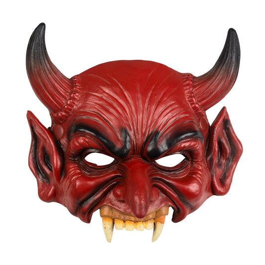 Masque Diable Cornes Crochets avec Canines - Déguisement