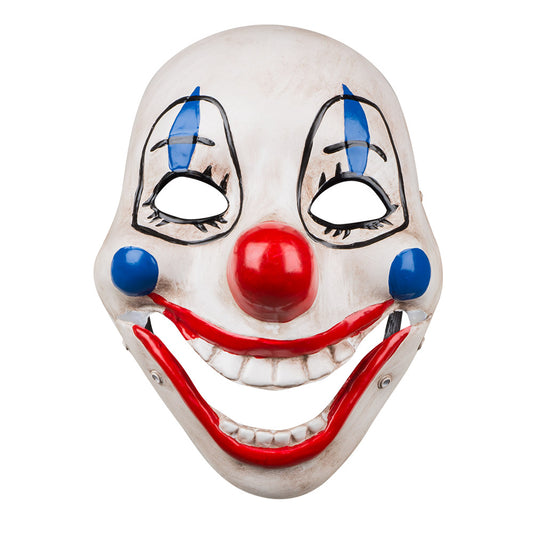 Masque Clown Terrifiant - Latex Blanc Sourire Rouge