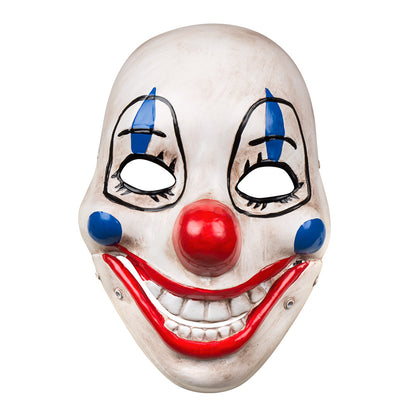 Masque Clown Terrifiant - Latex Blanc Sourire Rouge