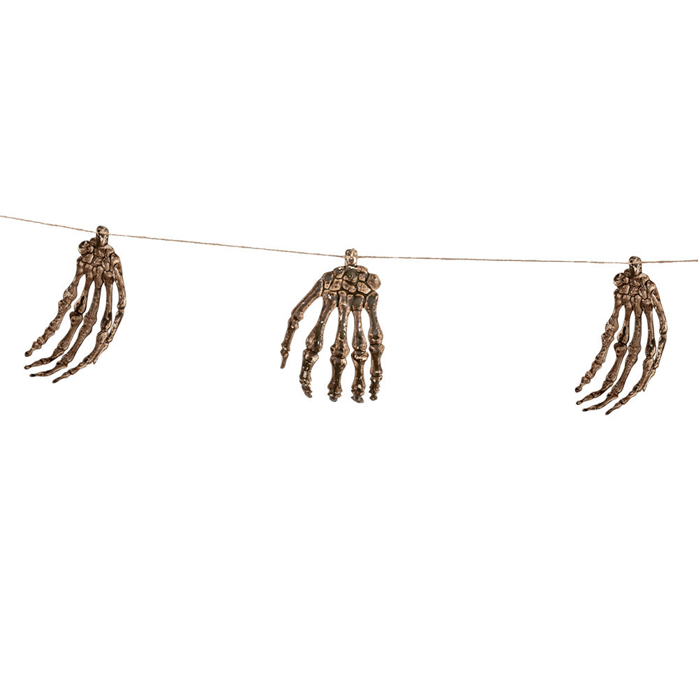 Guirlande de Mains Squelette Bronze Halloween - 6 Pièces