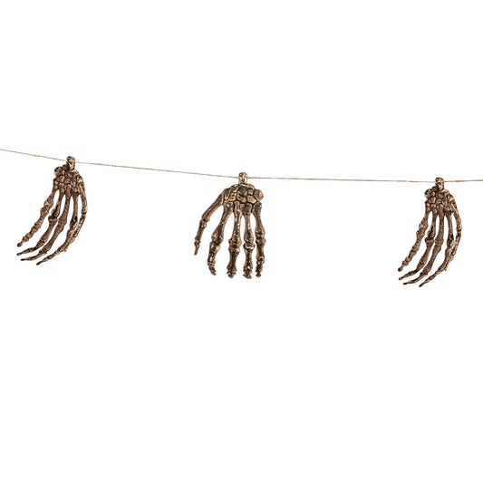 Guirlande de Mains Squelette Bronze Halloween - 6 Pièces