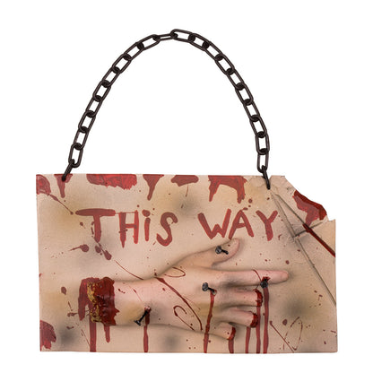 Sac à Main Chaîne Motif Sanglant "This Way" - Halloween