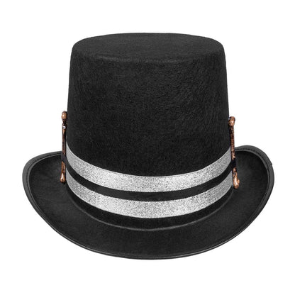 Haut-de-forme Gothique Crânes et Os - Accessoire Halloween