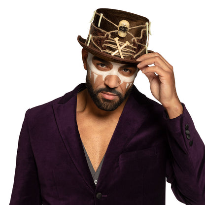 Haut-de-forme Squelette Halloween - Accessoire Déguisement Pirate