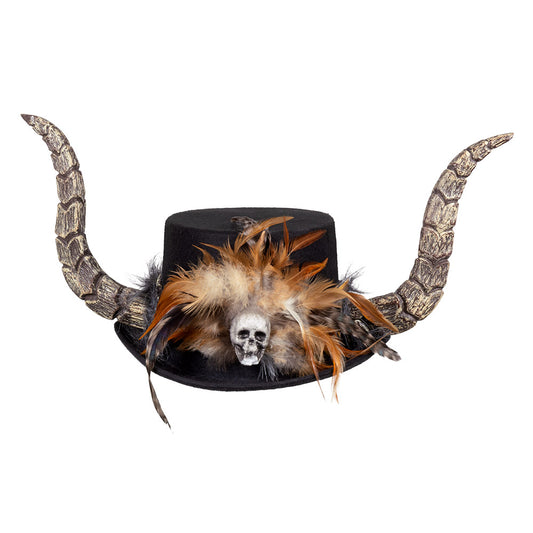 Chapeau Diable Cornes Crâne - Déguisement Démoniaque Adulte
