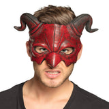 Masque Diable Cornes Rouges - Déguisement Démon Halloween