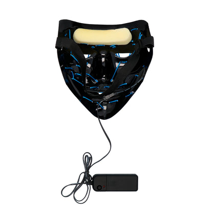 Masque LED Néon Smiley - 3 Modes Lumineux Bleu et Rouge