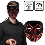 Masque LED Néon Rouge Phosphorescent 3 Modes Lumineux