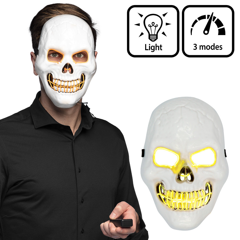 Masque Crâne Lumineux LED - 3 Modes de Lumière