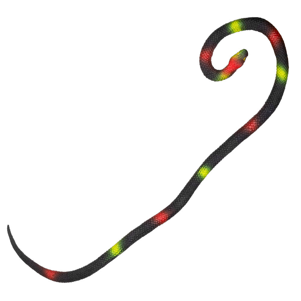 Serpent Réaliste Noir et Rouge - Accessoire de Fête Déguisement
