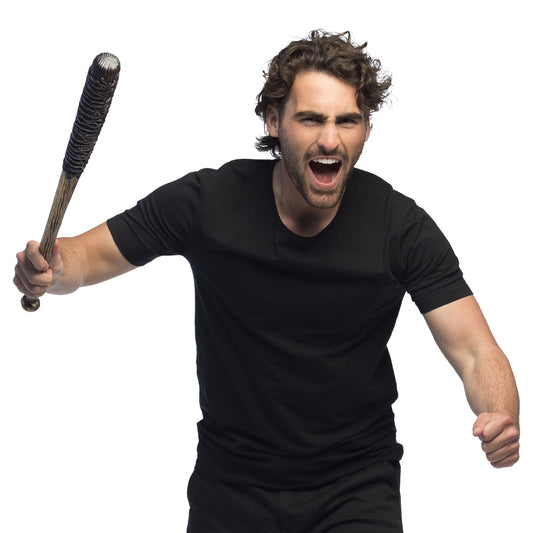 Batte de Baseball Noire avec Grip - Accessoire Costume Halloween