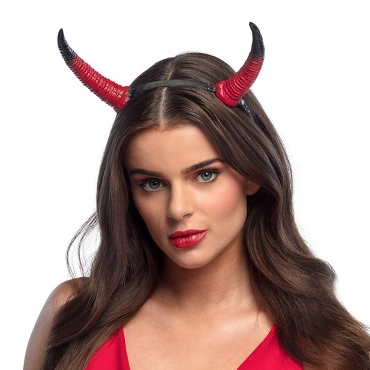 Cornes de Démon Rouge et Noir - Accessoire Déguisement