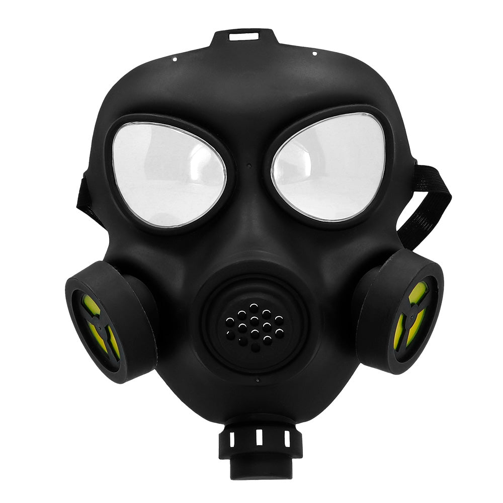 Masque à Gaz Noir avec Tuyaux Jaunes - Déguisement Adulte