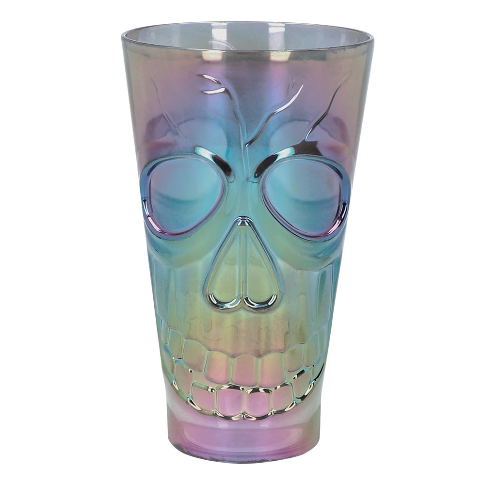 Verre Crâne Irisé Phosphorescent - Design Tête de Mort