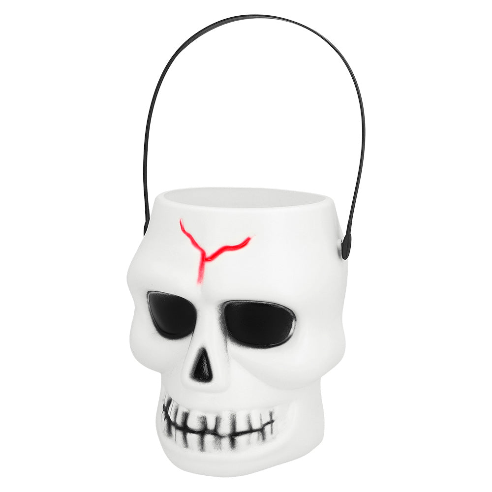 Panier Crâne Blanc Halloween - Accessoire Déguisement Festif