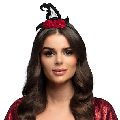 Serre-tête Cornes Diable Maille Rouge Halloween - 3 Designs
