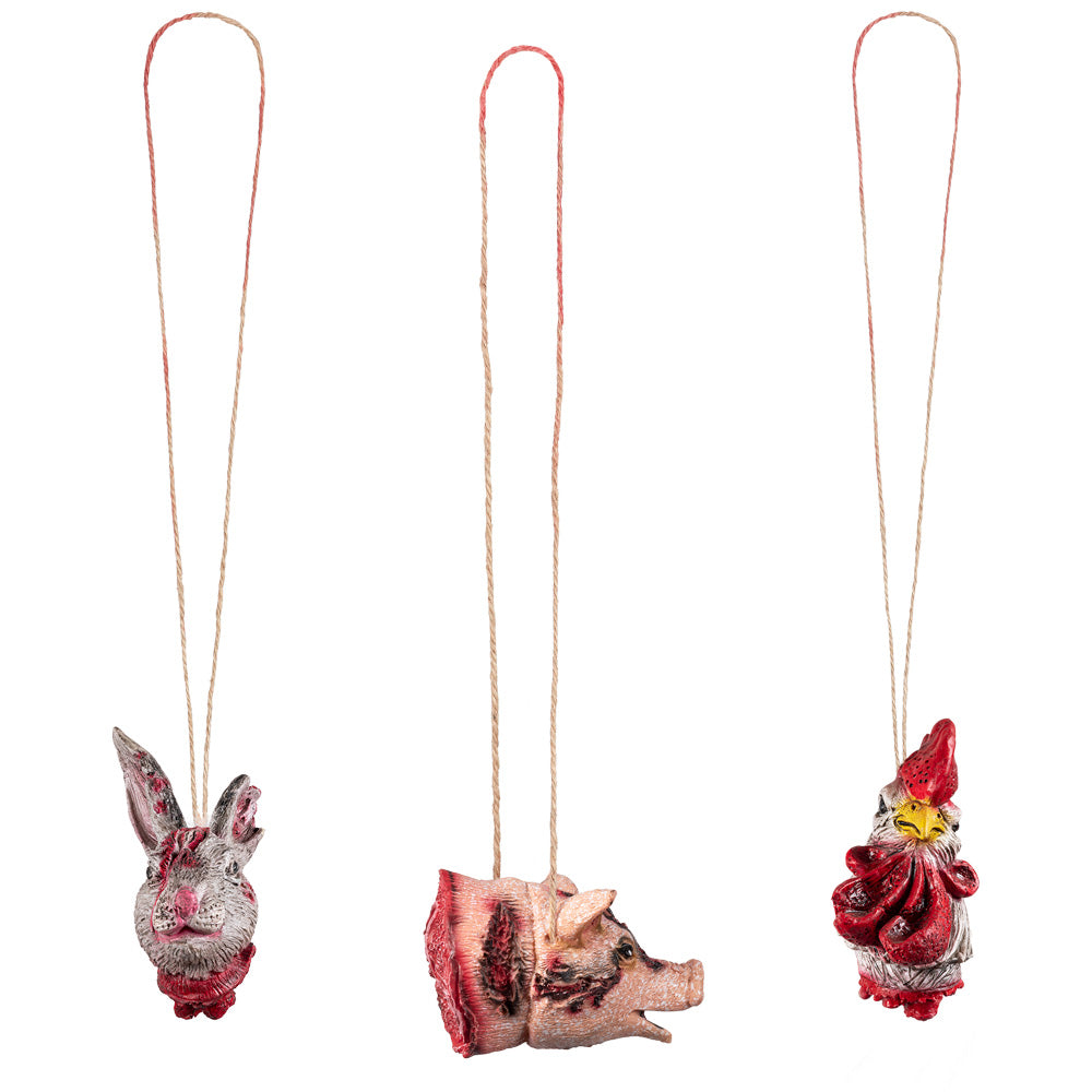 Ornements de Noël Animaux Vintage - Lapin, Cochon et Gnome