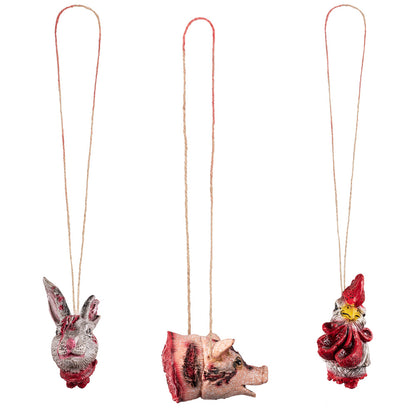 Ornements de Noël Animaux Vintage - Lapin, Cochon et Gnome