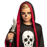 Déguisement Enfant Faucheur Skull Noir et Rouge avec Accessoires