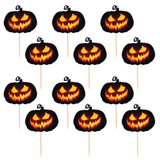 Piques Citrouille Halloween Lumineux - 12 Toothpicks Jack O'Lantern