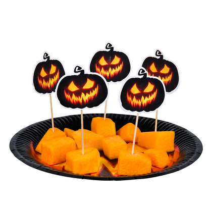 Piques Citrouille Halloween Lumineux - 12 Toothpicks Jack O'Lantern