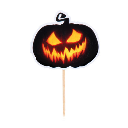 Piques Citrouille Halloween Lumineux - 12 Toothpicks Jack O'Lantern