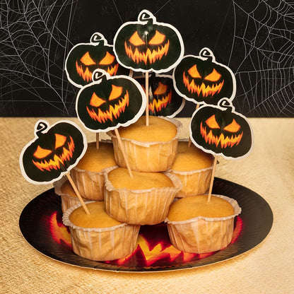 Piques Citrouille Halloween Lumineux - 12 Toothpicks Jack O'Lantern
