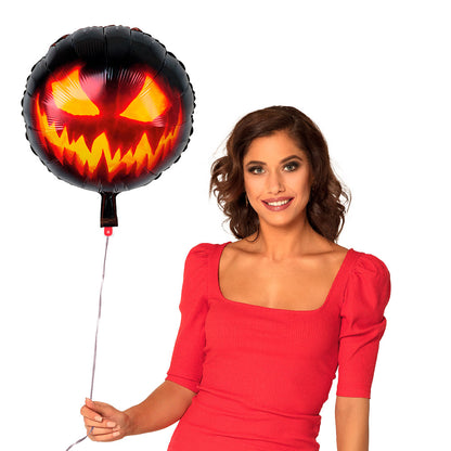 Ballon Hélium Citrouille Halloween LED - Déco Terrifiante