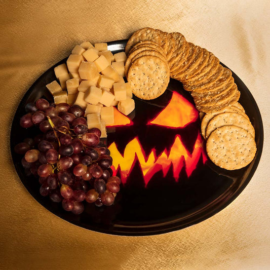 Plateau de Présentation Halloween Jack O'Lantern LED Noir