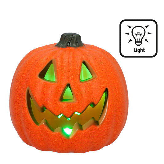 Citrouille Halloween LED Verte - Décoration Lumineuse Jack O'Lantern