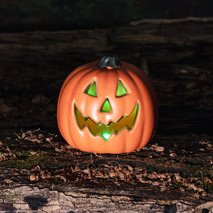 Citrouille Halloween LED Verte - Décoration Lumineuse Jack O'Lantern